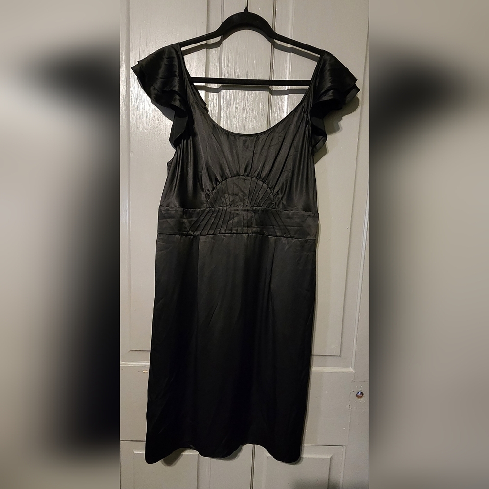 Gianni Bini Black 100% Silk Midi Dress, EUC, Size 12 - Picture 8 of 8